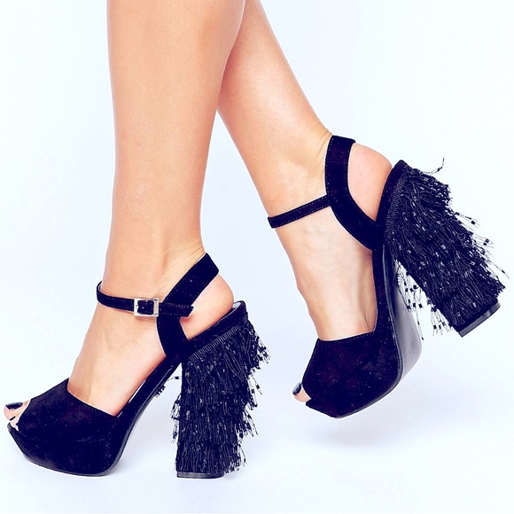 Daisy Street Tassle Platform Heel ASOS sz. 8 NWB - Picture 1 of 6